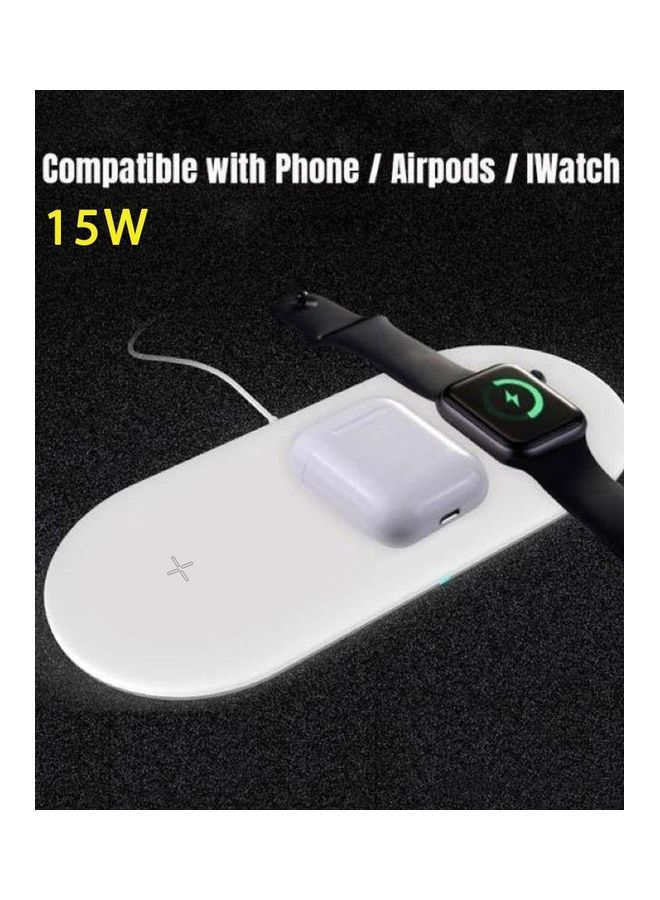 MARGOUN 3-in-1 Qi Wireless Charging Station Dock for Apple Devices iPhone 14 Series / iWatch/ AirPods White  - Image 5