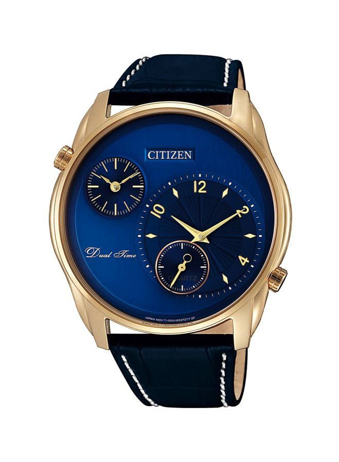 Men's Leather Analog Watch AO3033-00L - 44 mm - Blue