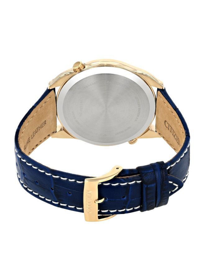 Men's Leather Analog Watch AO3033-00L - 44 mm - Blue