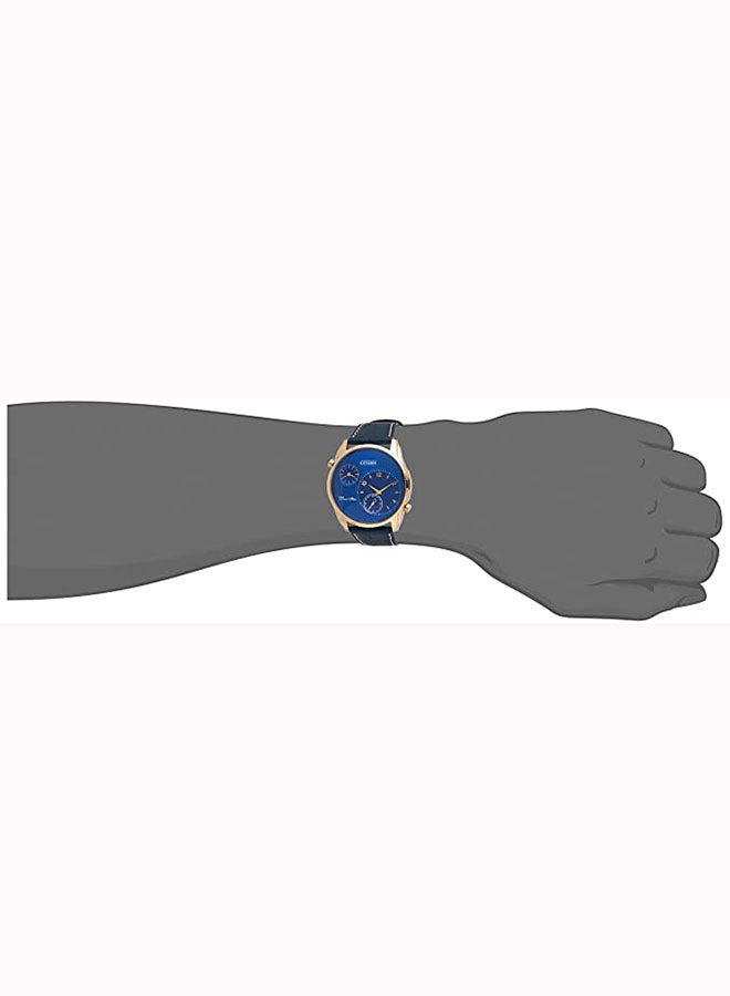 Men's Leather Analog Watch AO3033-00L - 44 mm - Blue