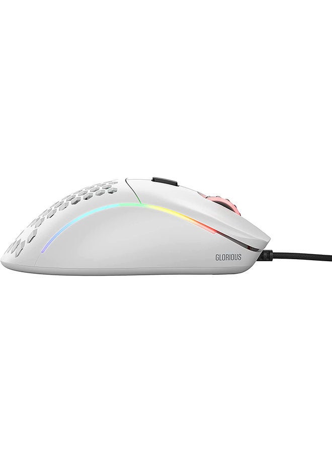 Glorious - Glorious Model D Minus Honeycomb Gaming Mouse - Light Weight RGB PC Mouse - 61 g PC Accessories - USB Mouse Wired - Matte White Wired Gaming Mouse - Image 1