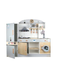 Wooden Authentic Detailing Rich Unique Design Pretend Kitchen Play Set 119x29.7x109cm - v1670919834/N43060378A_2