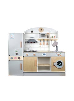 Wooden Authentic Detailing Rich Unique Design Pretend Kitchen Play Set 119x29.7x109cm - v1670919834/N43060378A_3