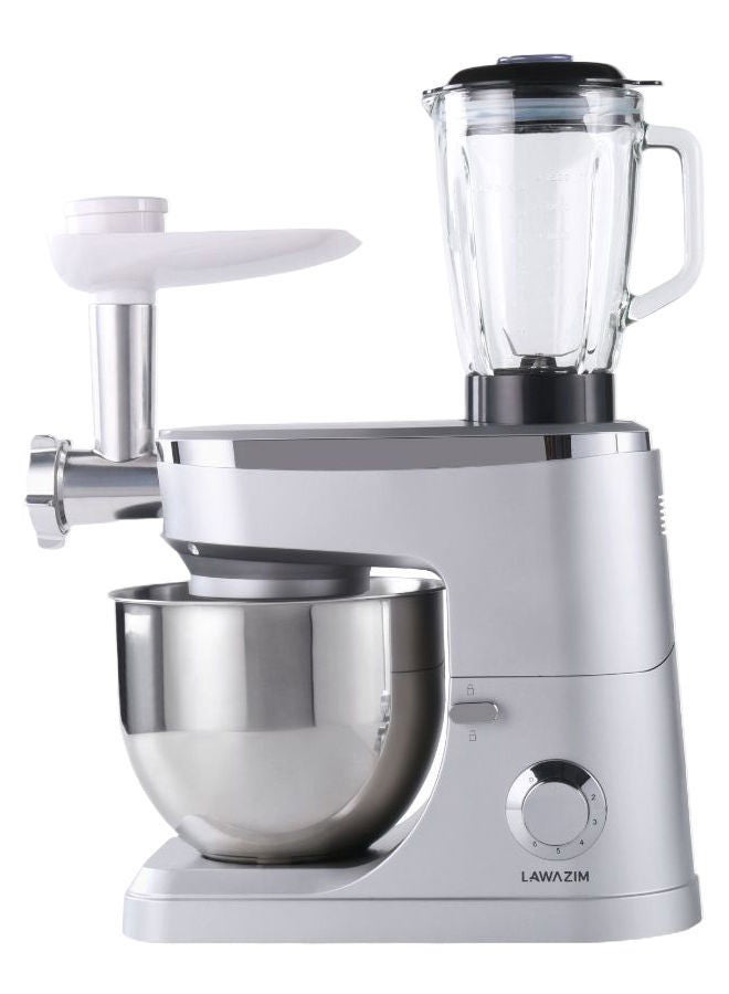 LAWAZIM 3-In-1 Multi Function Stand Mixer 7.0 L 1200.0 W 05-2151-01 Silver/Clear  - Image 1