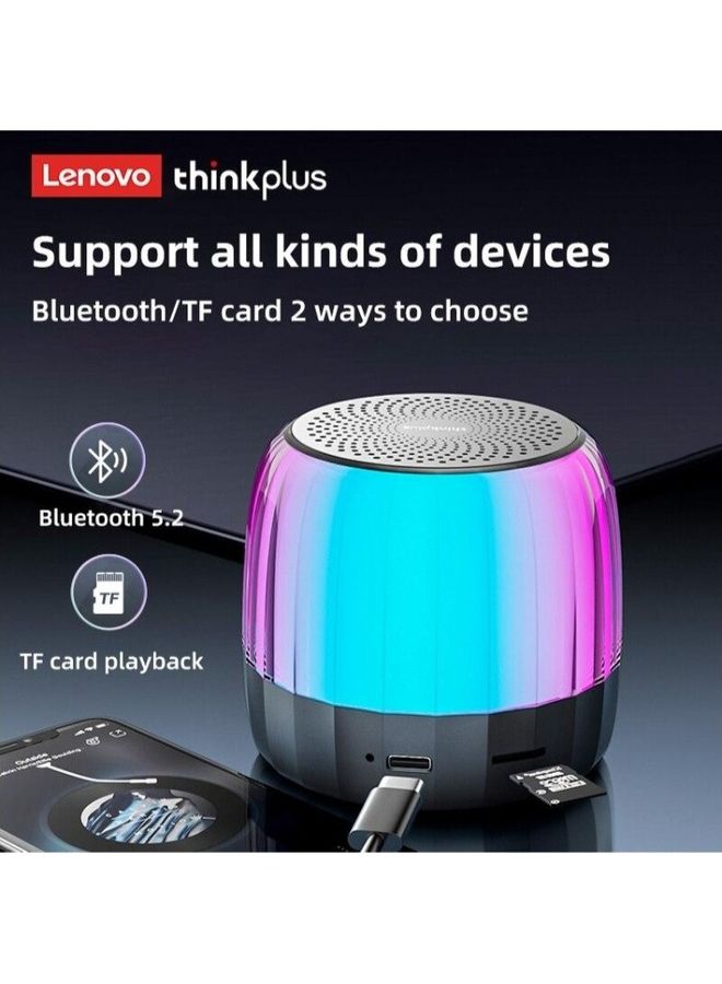 Lenovo K3 Plus Speaker BT 5.2 Wireless Portable Mini Outdoor Bluetooth Speaker Music With Mic Black  - Image 2