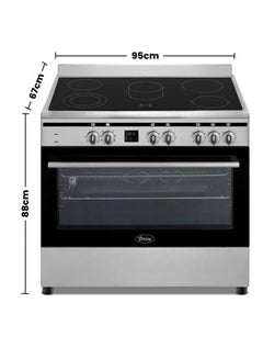 5 Burner Ceramic Electric Cooker 90 x 60 cm, 9 Oven Function with Turbo Fan, 1 year Warranty TERVC96ST Silver - v1670930007/N39601267A_2