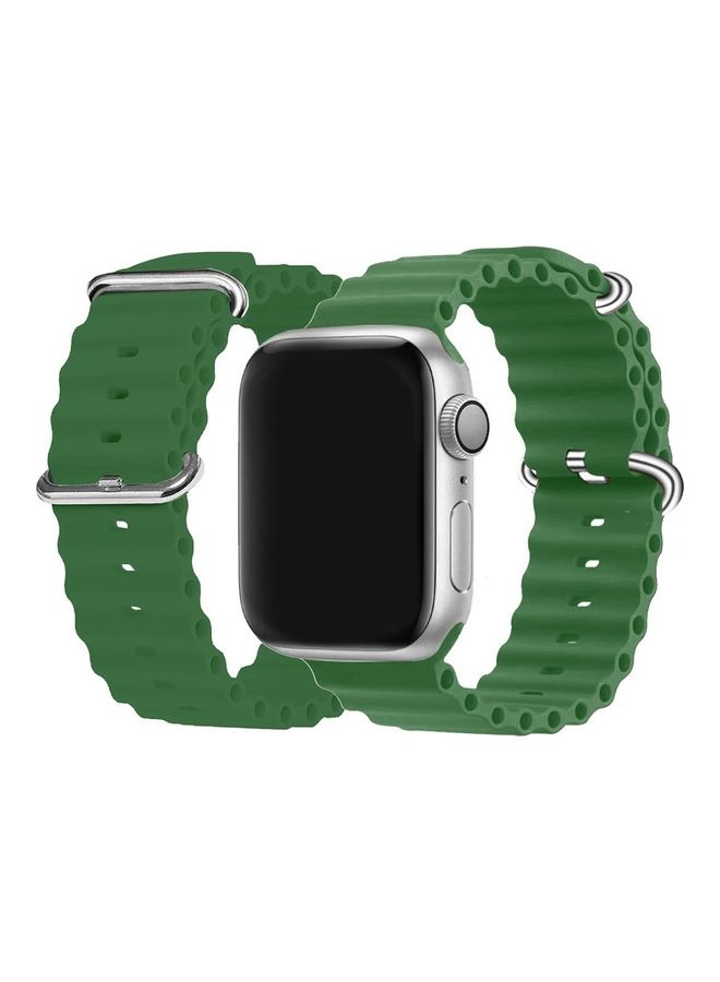 MARGOUN - 2Pack for Apple Watch Ocean Band 49mm 45mm 44mm 42mm Soft Silicone Loop Strap for iWatch Series Ultra/8/7/SE/6/5/4/3/2/1 Yellow/Green - Image 1