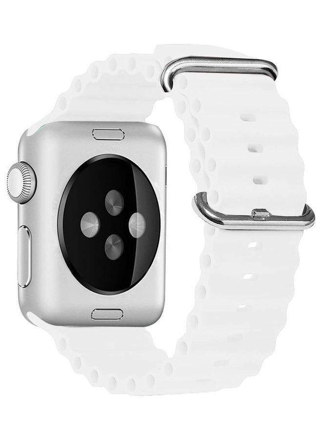 MARGOUN - 2Pack for Apple Watch Ocean Band 49mm 45mm 44mm 42mm Soft Silicone Loop Strap for iWatch Series Ultra/8/7/SE/6/5/4/3/2/1 White/Pink - Image 1