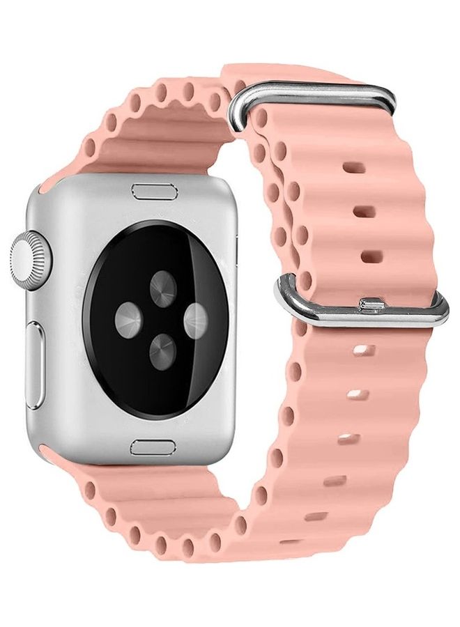 MARGOUN - 2Pack for Apple Watch Ocean Band 49mm 45mm 44mm 42mm Soft Silicone Loop Strap for iWatch Series Ultra/8/7/SE/6/5/4/3/2/1 White/Pink - Image 1