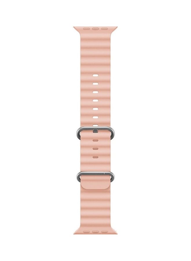 MARGOUN - 2Pack for Apple Watch Ocean Band 49mm 45mm 44mm 42mm Soft Silicone Loop Strap for iWatch Series Ultra/8/7/SE/6/5/4/3/2/1 White/Pink - Image 1
