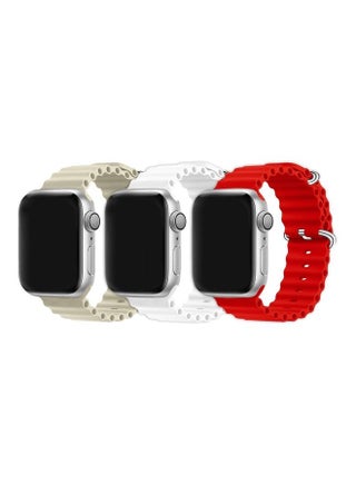 Beige/White/Red