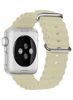 MARGOUN 3Pack for Apple Watch Ocean Band 49mm 45mm 44mm 42mm Soft Silicone Loop Strap for iWatch Series Ultra/8/7/SE/6/5/4/3/2/1 Beige/White/Red  - Image 2