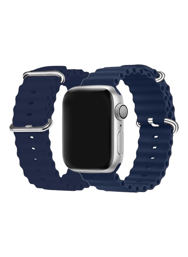 MARGOUN - 3Pack for Apple Watch Ocean Band 49mm 45mm 44mm 42mm Soft Silicone Loop Strap for iWatch Series Ultra/8/7/SE/6/5/4/3/2/1 Dark Blue/Red/Black - Image 1