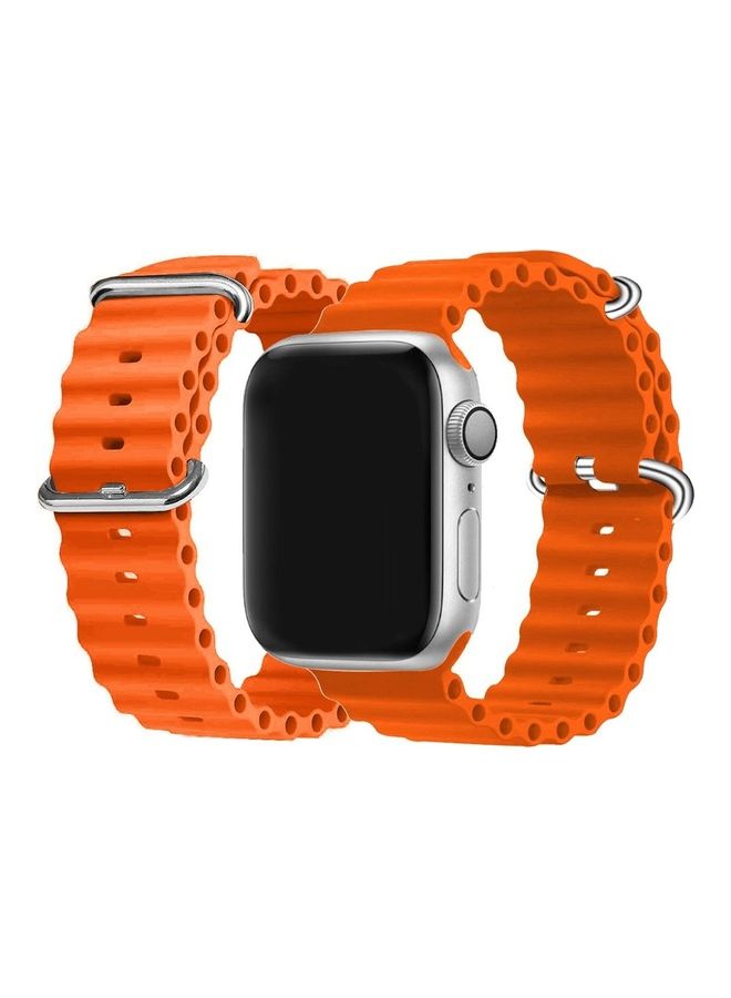 MARGOUN - 3Pack for Apple Watch Ocean Band 49mm 45mm 44mm 42mm Soft Silicone Loop Strap for iWatch Series Ultra/8/7/SE/6/5/4/3/2/1 Red/Orange/Pink - Image 1