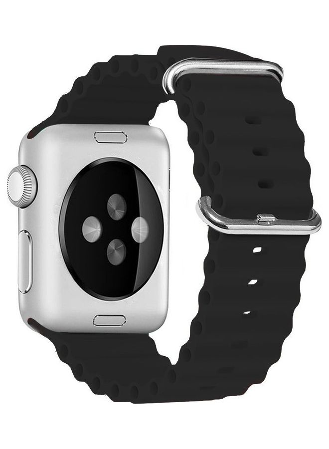 MARGOUN - 2Pack for Apple Watch Ocean Band 49mm 45mm 44mm 42mm Soft Silicone Loop Strap for iWatch Series Ultra/8/7/SE/6/5/4/3/2/1 Black/White - Image 1