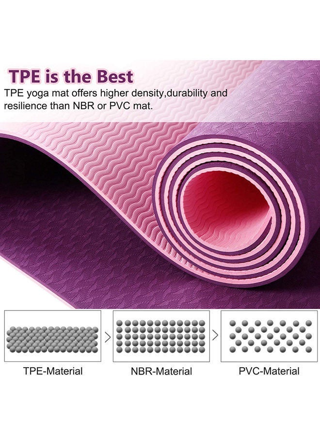 SkyLand Anti-Skid Yoga Mat 6 mm - Purple 61 X  13 X 13cm  - Image 2