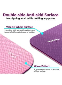 Anti-Skid Yoga Mat 6 mm - Purple 61 X  13 X 13cm - v1670948940/N35881030A_3