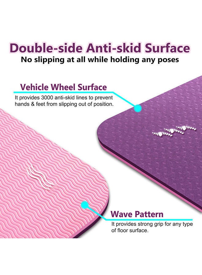 SkyLand Anti-Skid Yoga Mat 6 mm - Purple 61 X  13 X 13cm  - Image 3