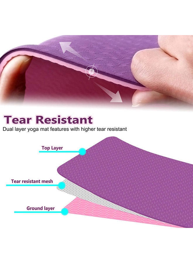 SkyLand Anti-Skid Yoga Mat 6 mm - Purple 61 X  13 X 13cm  - Image 4