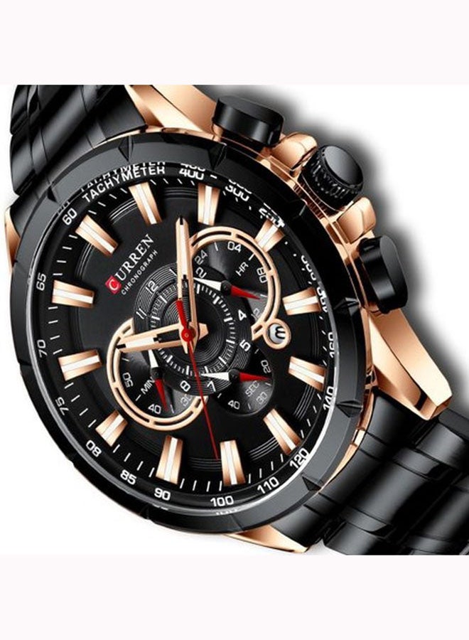 Men's Water Resistant Chronograph Watch 8363 - 48 mm - Black