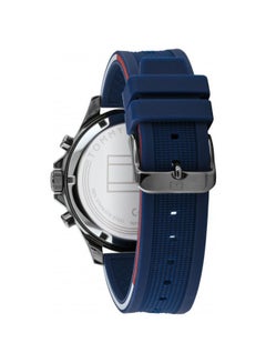 TOMMY HILFIGER Men's Round Shape Silicone Strap Analog Wrist Watch 46 mm - Blue - 1791721  - Image 2