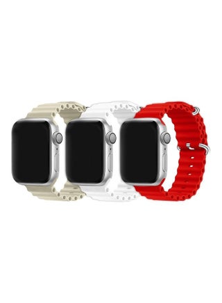Beige/White/Red