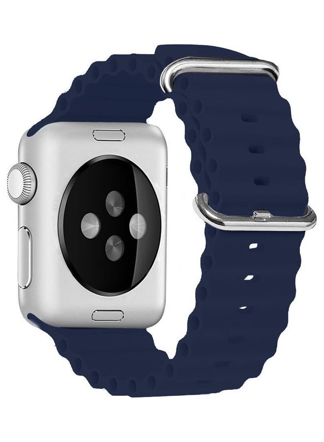 MARGOUN - 3Pack for Apple Watch Ocean Band 41mm 40mm 38mm Soft Silicone Loop Strap for iWatch Series 8/7/SE/6/5/4/3/2/1 Beige/White/Dark Blue - Image 1