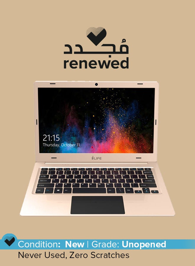 Renewed - ZED AIR Ultra Notebook With 11.6-inch Display, Celeron Processor/2GB RAM/32GB eMMc/Intel HD 500 Graphics Gold