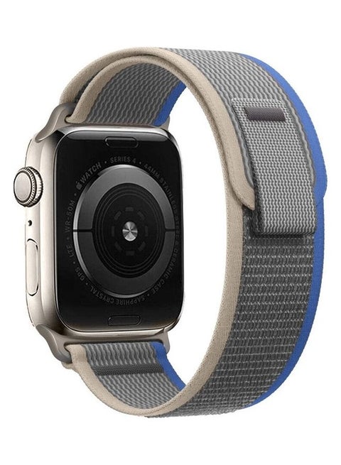 Apple Watch Trail Band 49mm 45mm 44mm 42mm Nylon Woven Sport Strap for iWatch Series Ultra/8/7/SE/6/5/4/3/2/1 Dark Grey/Blue