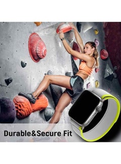 MARGOUN Apple Watch Trail Band 49mm 45mm 44mm 42mm Nylon Woven Sport Strap for iWatch Series Ultra/8/7/SE/6/5/4/3/2/1 Grey/Yellow  - Image 5