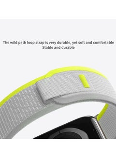MARGOUN Apple Watch Trail Band 49mm 45mm 44mm 42mm Nylon Woven Sport Strap for iWatch Series Ultra/8/7/SE/6/5/4/3/2/1 Grey/Yellow  - Image 3