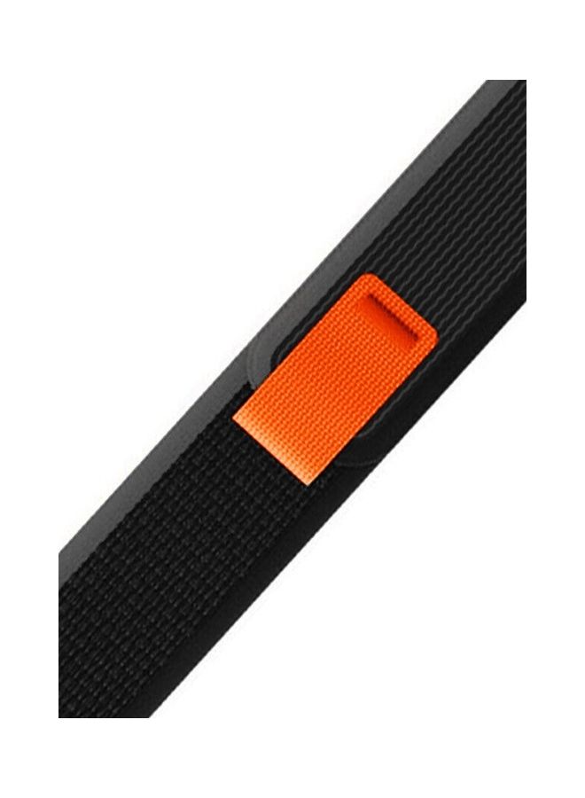 MARGOUN - Apple Watch Trail Band 49mm 45mm 44mm 42mm Nylon Woven Sport Strap for iWatch Series Ultra/8/7/SE/6/5/4/3/2/1 Black/Orange - Image 1