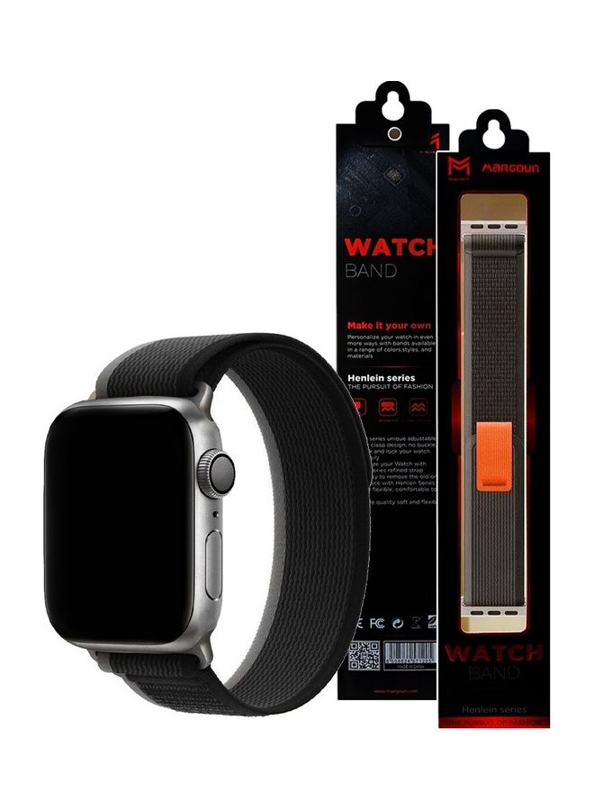 MARGOUN - 2Pack for Apple Watch Trail Band 49mm 45mm 44mm 42mm Nylon Woven Sport Strap for iWatch Series Ultra/8/7/SE/6/5/4/3/2/1 Black - Image 1