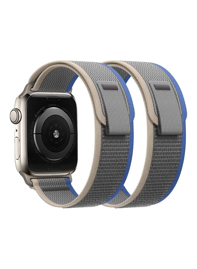 MARGOUN - 2Pack for Apple Watch Trail Band 49mm 45mm 44mm 42mm Nylon Woven Sport Strap for iWatch Series Ultra/8/7/SE/6/5/4/3/2/1 Dark Grey - Image 1