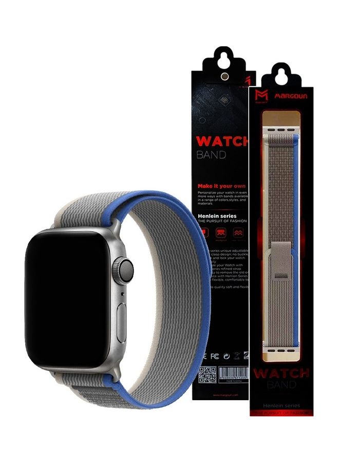 MARGOUN - 2Pack for Apple Watch Trail Band 49mm 45mm 44mm 42mm Nylon Woven Sport Strap for iWatch Series Ultra/8/7/SE/6/5/4/3/2/1 Dark Grey - Image 1