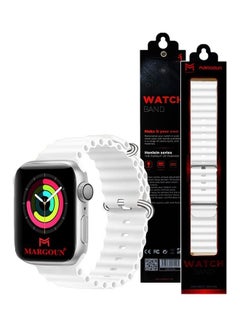MARGOUN Apple Watch Ocean Band 41mm 40mm 38mm Soft Silicone Loop Strap for iWatch Series 8/7/SE/6/5/4/3/2/1 White  - Image 5