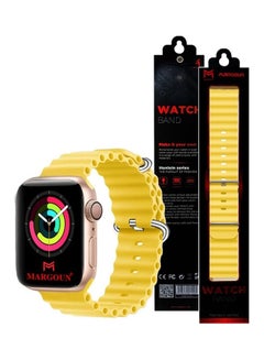 MARGOUN Apple Watch Ocean Band 41mm 40mm 38mm Soft Silicone Loop Strap for iWatch Series 8/7/SE/6/5/4/3/2/1 Yellow  - Image 5