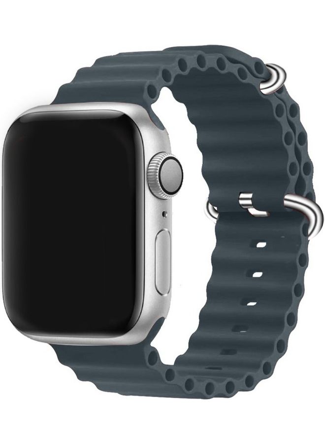 MARGOUN - Apple Watch Ocean Band 49mm 45mm 44mm 42mm Soft Silicone Loop Strap for iWatch Series Ultra/8/7/SE/6/5/4/3/2/1 Midnight Blue - Image 1