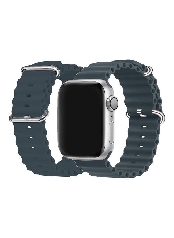 MARGOUN - Apple Watch Ocean Band 49mm 45mm 44mm 42mm Soft Silicone Loop Strap for iWatch Series Ultra/8/7/SE/6/5/4/3/2/1 Midnight Blue - Image 1