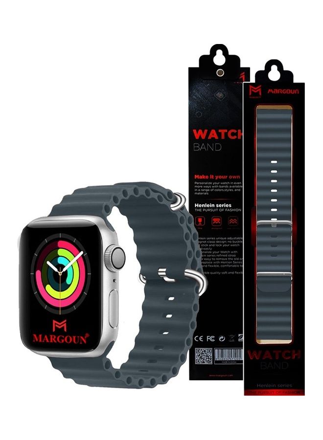 MARGOUN - Apple Watch Ocean Band 49mm 45mm 44mm 42mm Soft Silicone Loop Strap for iWatch Series Ultra/8/7/SE/6/5/4/3/2/1 Midnight Blue - Image 1