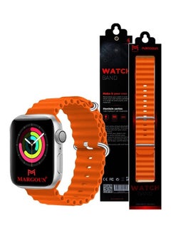 MARGOUN Apple Watch Ocean Band 41mm 40mm 38mm Soft Silicone Loop Strap for iWatch Series 8/7/SE/6/5/4/3/2/1 Orange  - Image 5