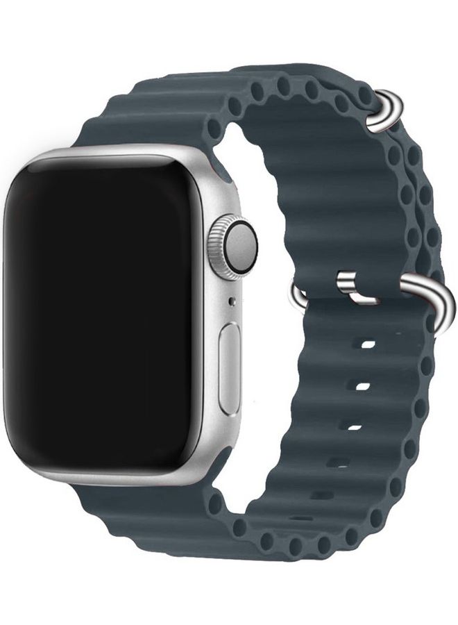 MARGOUN - Apple Watch Ocean Band 41mm 40mm 38mm Soft Silicone Loop Strap for iWatch Series 8/7/SE/6/5/4/3/2/1 Midnight Blue - Image 1