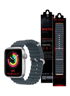 MARGOUN Apple Watch Ocean Band 41mm 40mm 38mm Soft Silicone Loop Strap for iWatch Series 8/7/SE/6/5/4/3/2/1 Midnight Blue  - Image 5