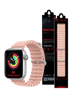 MARGOUN Apple Watch Ocean Band 41mm 40mm 38mm Soft Silicone Loop Strap for iWatch Series 8/7/SE/6/5/4/3/2/1 Pink  - Image 5