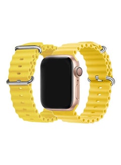 MARGOUN Apple Watch Ocean Band 49mm 45mm 44mm 42mm Soft Silicone Loop Strap for iWatch Series Ultra/8/7/SE/6/5/4/3/2/1 Yellow  - Image 5