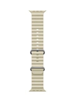 MARGOUN Apple Watch Ocean Band 49mm 45mm 44mm 42mm Soft Silicone Loop Strap for iWatch Series Ultra/8/7/SE/6/5/4/3/2/1 Beige  - Image 3