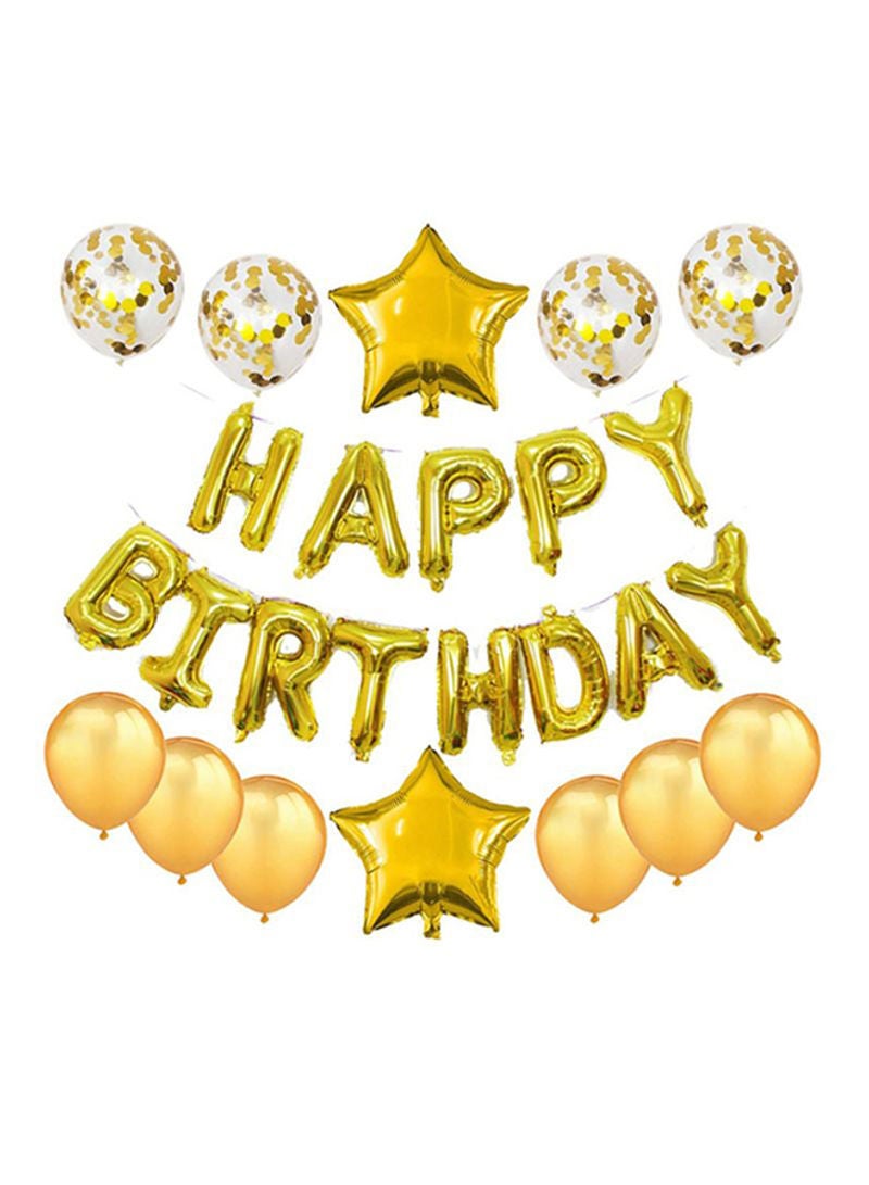 كول بيبي طقم بالونات شكل "Happy Birthday" من 13 قطعة 16بوصة  - Image 2