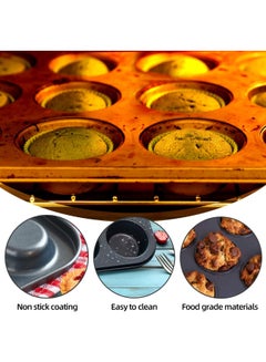 ALMUFARREJ 12-Cavity Muffin Cupcake Mould Black 26x2x19.5cm  - Image 5