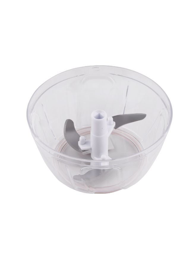 Royalford - Mini Vegetable Chopper 3Pcs Stainless Steel Blades Anti Skid Base Multicolour Clear With Green/White Cover - Image 1