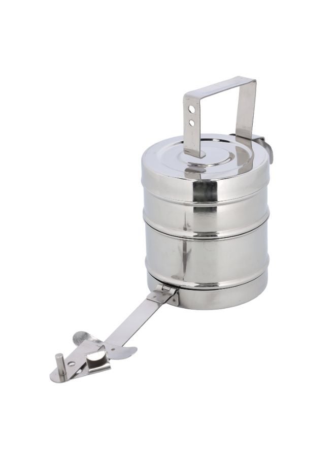 Royalford 2 Layer Stainless Steel Bombay Tiffin Silver 13x21cm  - Image 2